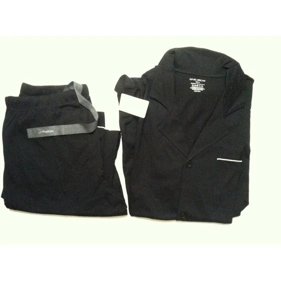 DAVID ARCHY MEN'S NEW BLACK 100%COTTON 2PC PAJAMA SET SIZE: L - Picture 6 of 16